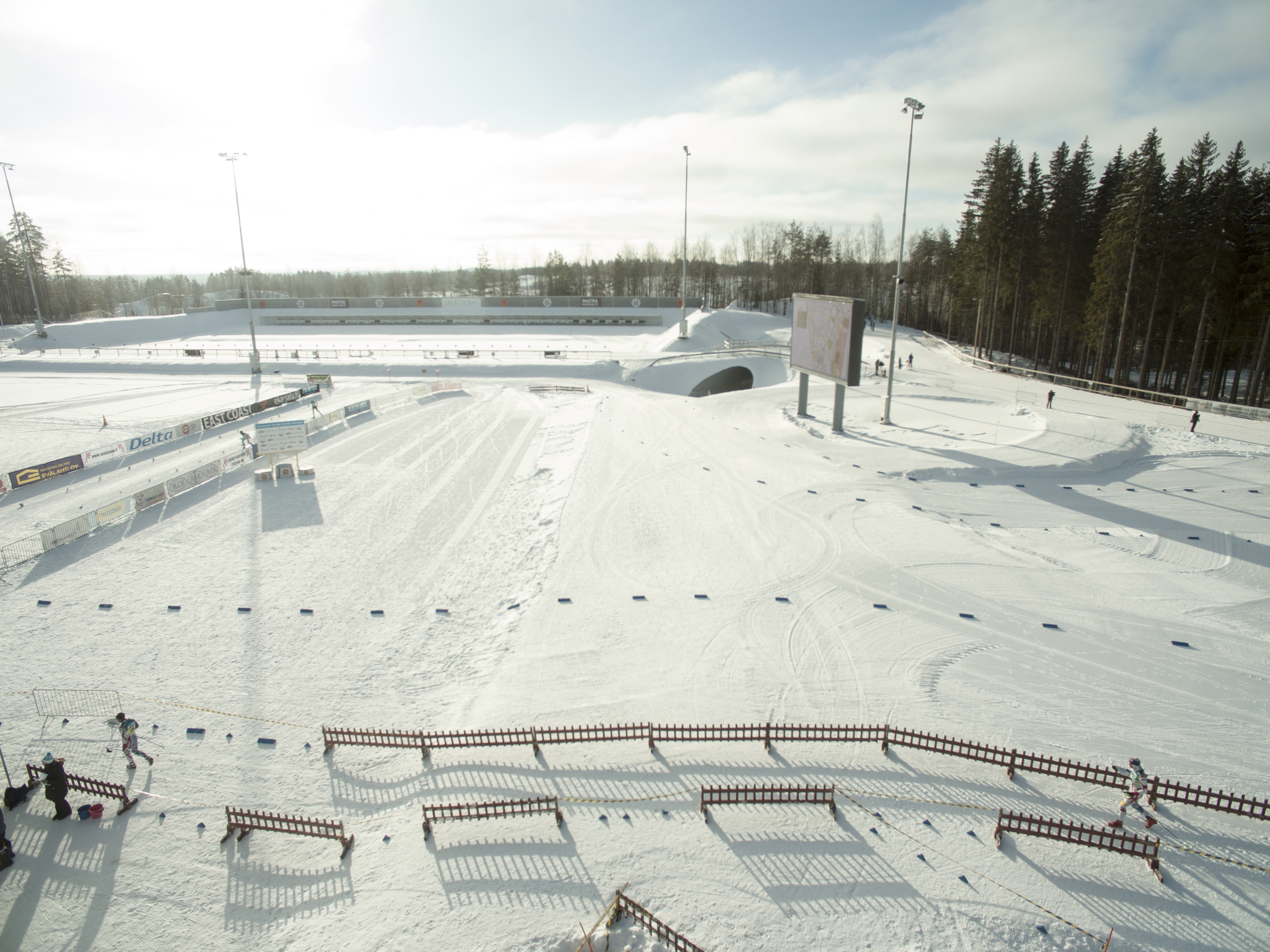 Imatran Ukonniemen stadion talvella