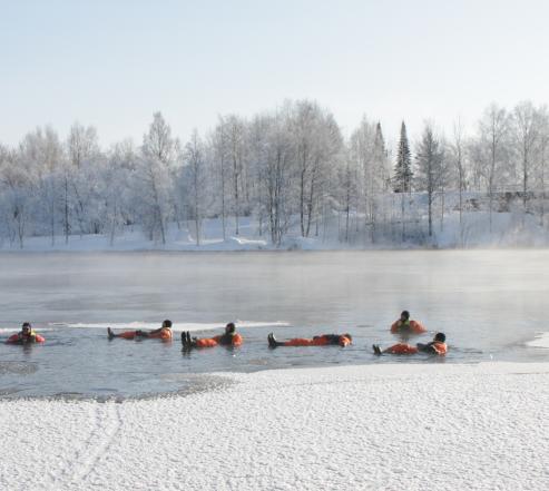 Kelluntaa virtaavassa Vuoksessa